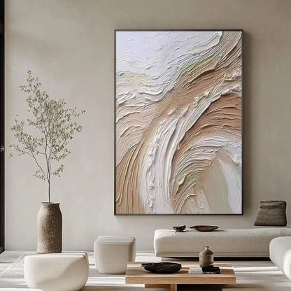 Modern neutral abstract wall art for living room decor