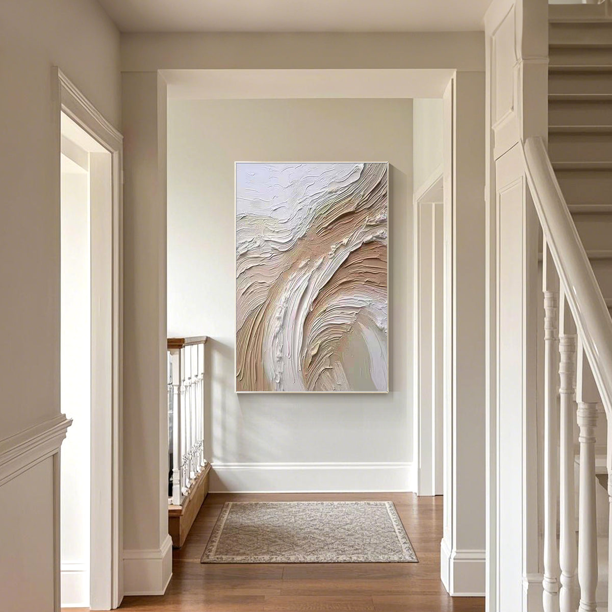 Neutral textured wall art for Japandi and Wabi-Sabi interiors