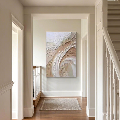 Neutral textured wall art for Japandi and Wabi-Sabi interiors