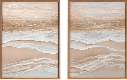 Large abstract beige canvas neutral earth tones wall art 