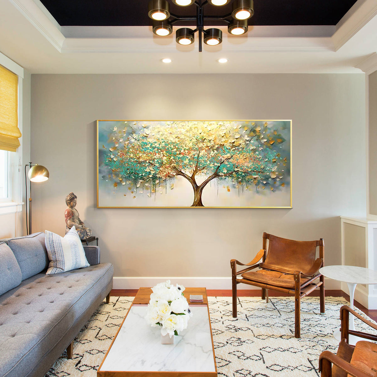 Contemporary hand painted canvas art for modern home interiors