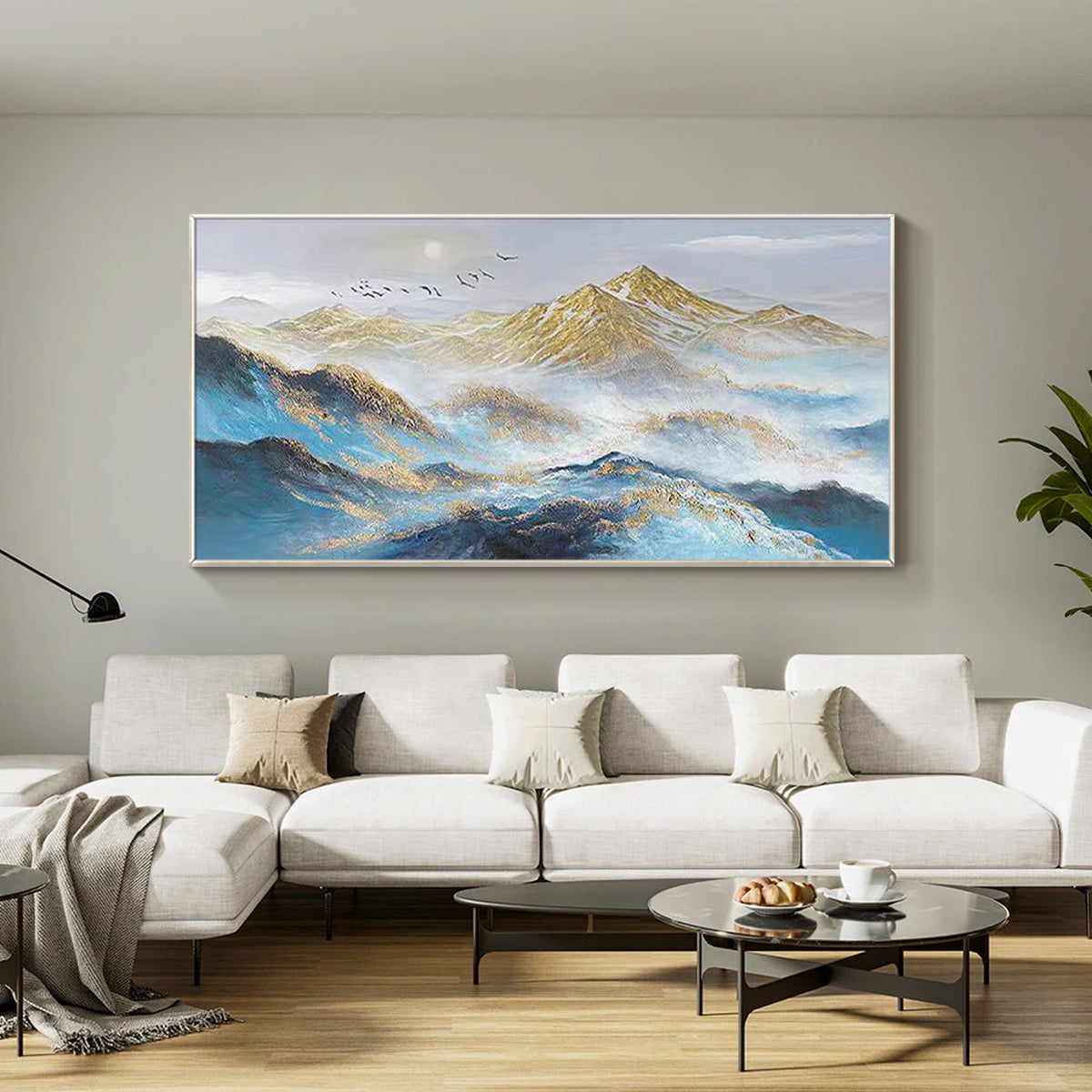 large blue mountain canvas art ready to hang