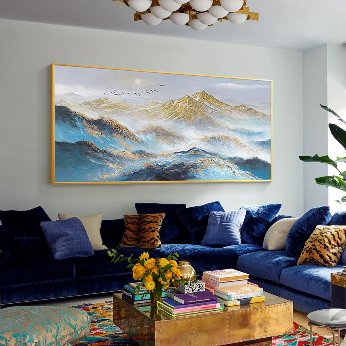 abstract textured mountain landscape wall art for home
