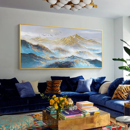 abstract textured mountain landscape wall art for home