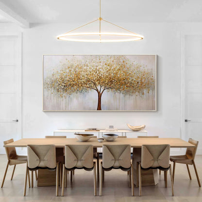 Elegant gold nature wall art for contemporary living room decoration